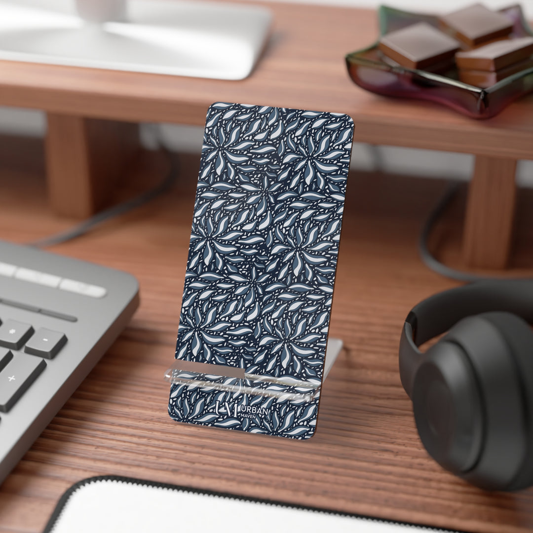 Phone Stand - Intricate Blue Floral Design