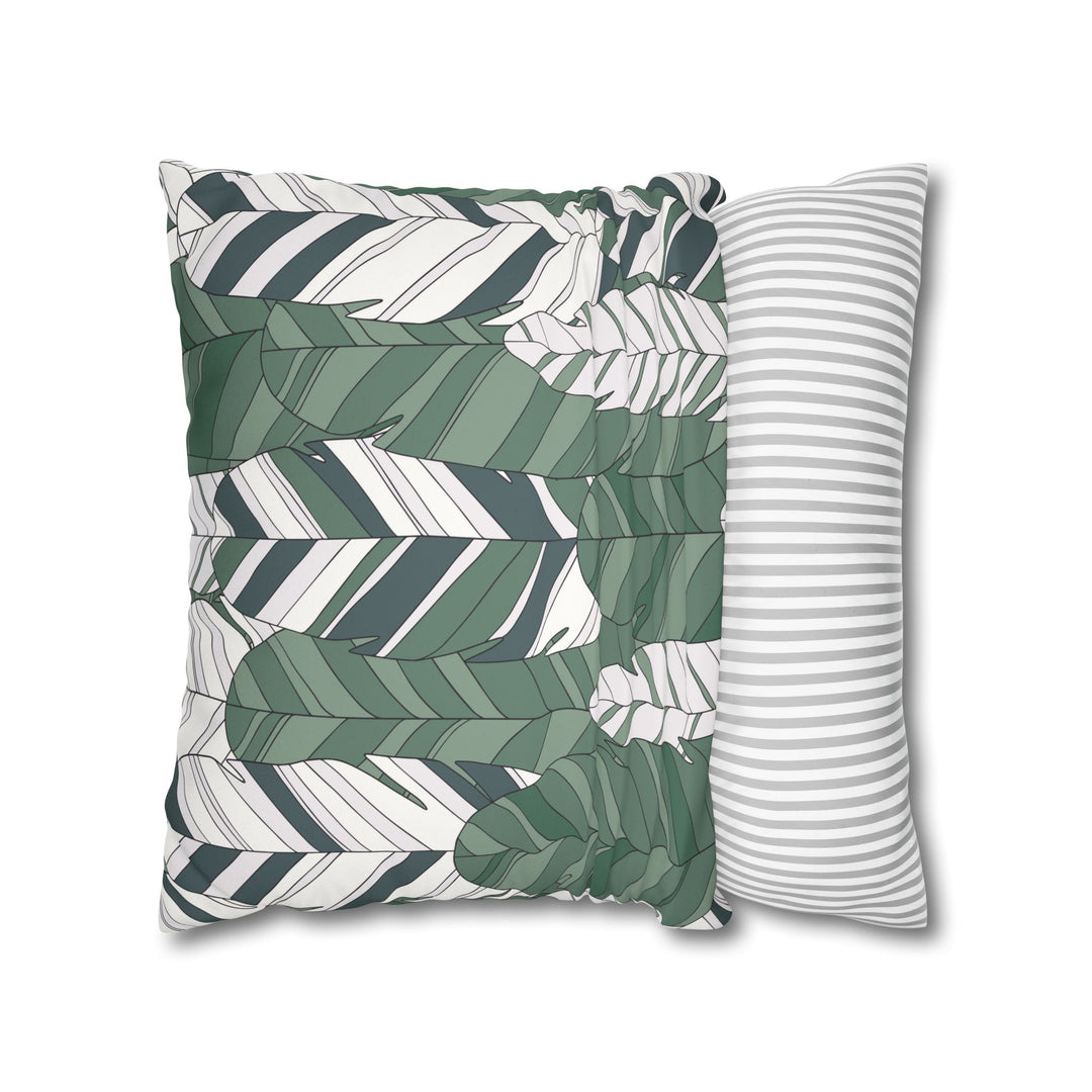 Pillow Cover - Tropical Leaf Design