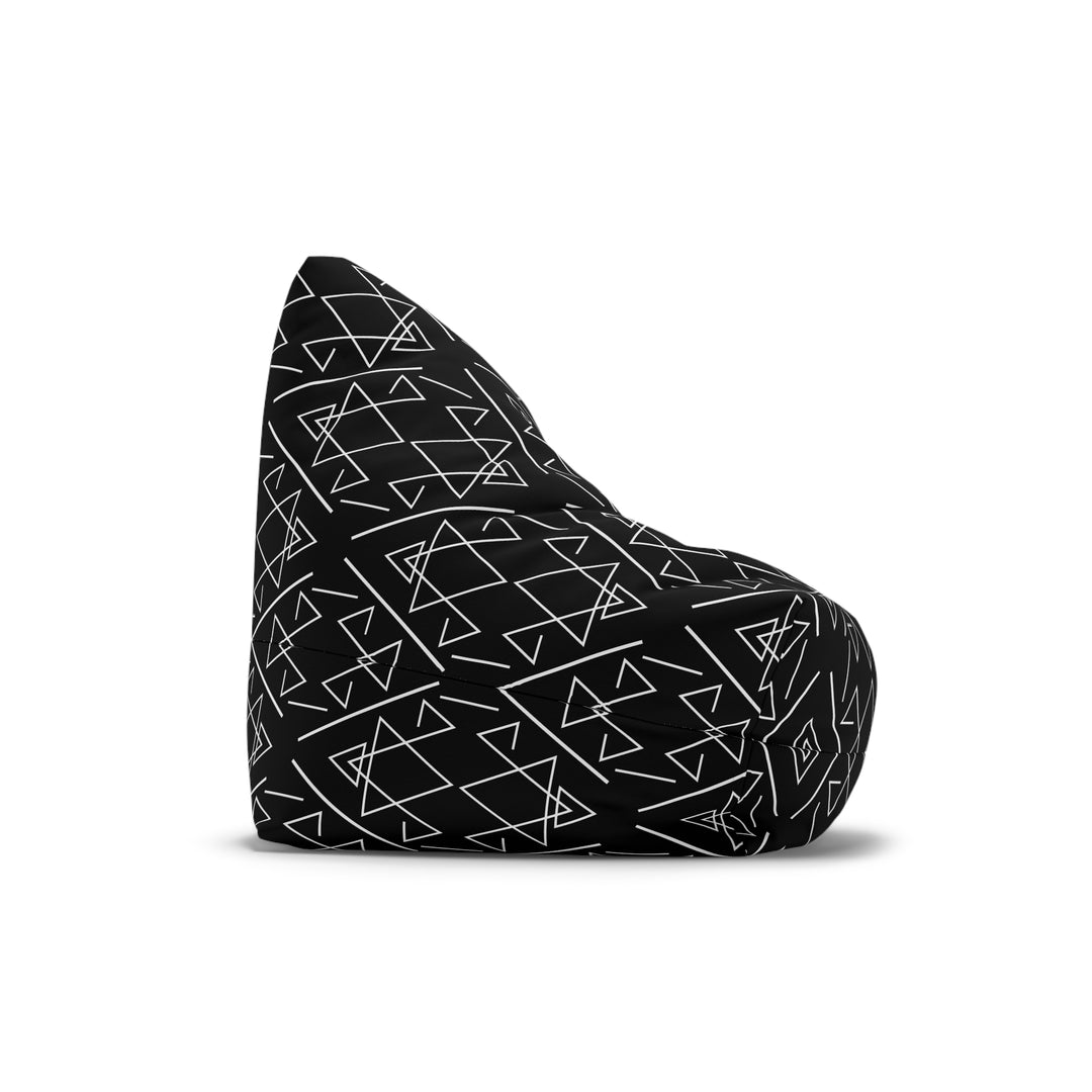 Geometric Black Bean Bag Cover