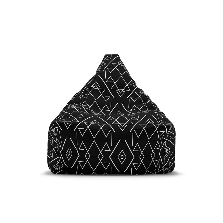 Geometric Black Bean Bag Cover