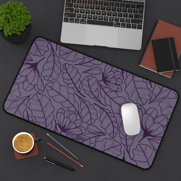 Urban Maven Desk Mat - Purple Tropical Leaf Design