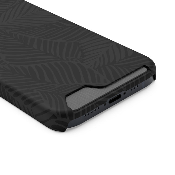 Black Leaf Cardholder Phone Case – Slim & Durable Design