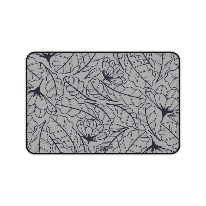 Desk Mat - Gray Tropical Floral Design