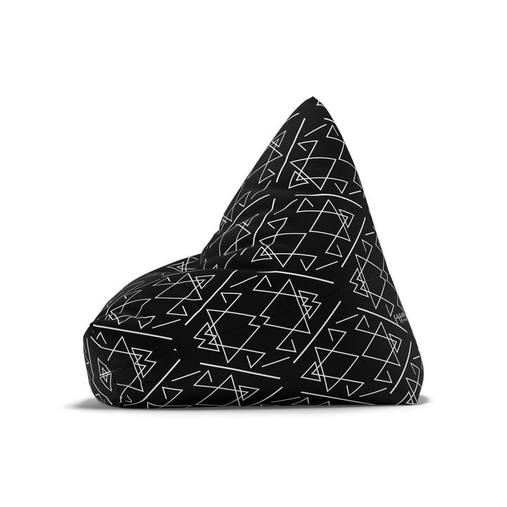 Geometric Black Bean Bag Cover