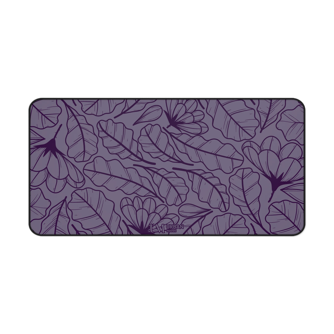 Urban Maven Desk Mat - Purple Tropical Leaf Design