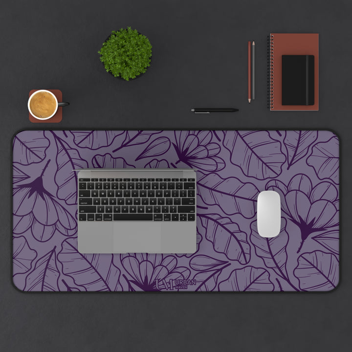 Urban Maven Desk Mat - Purple Tropical Leaf Design