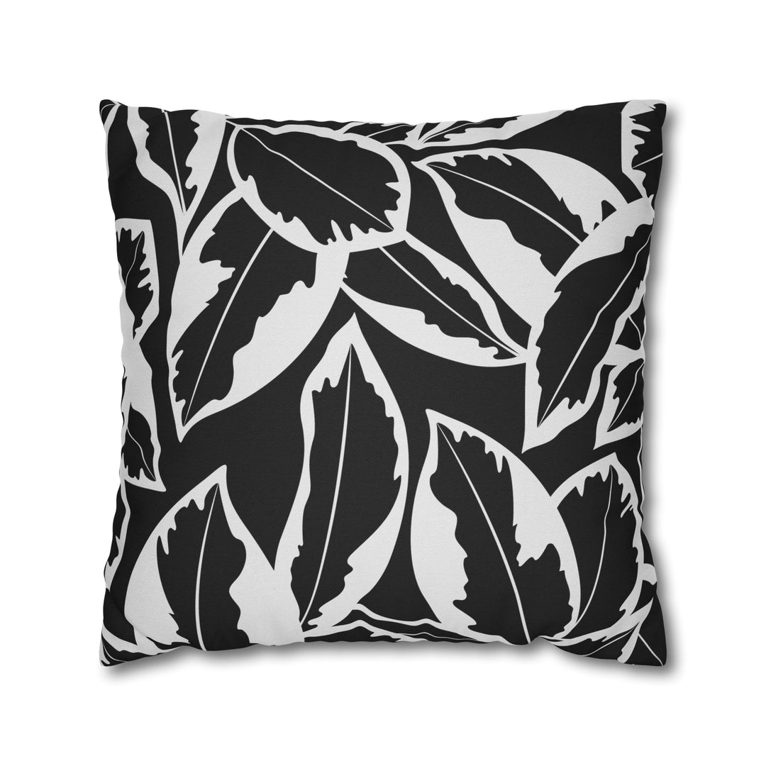 Pillow Cover - Bold Black & White Leaf Design