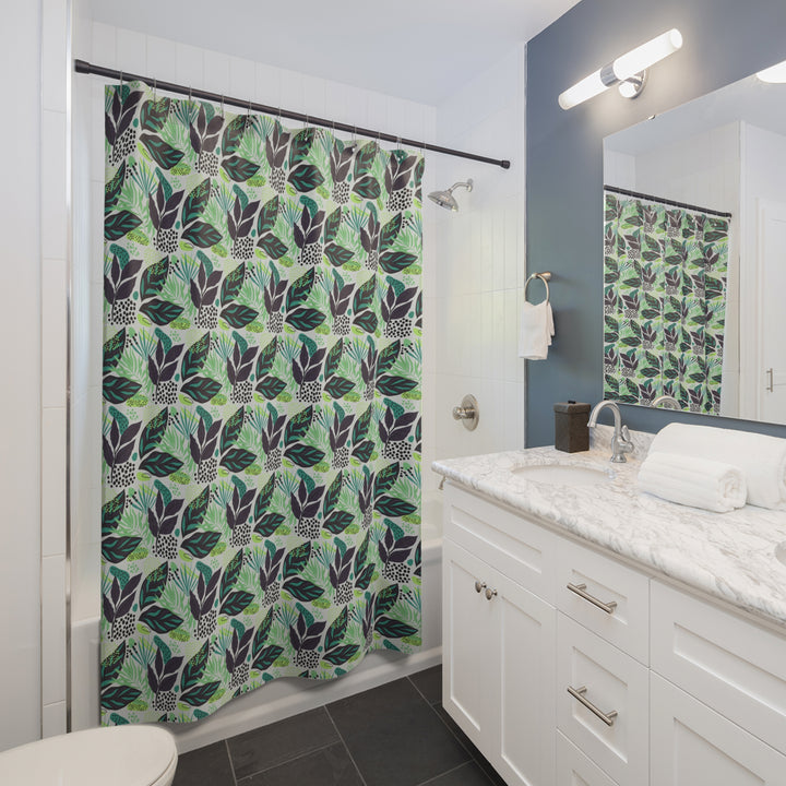 Shower Curtain - Vibrant Tropical Leaf Design