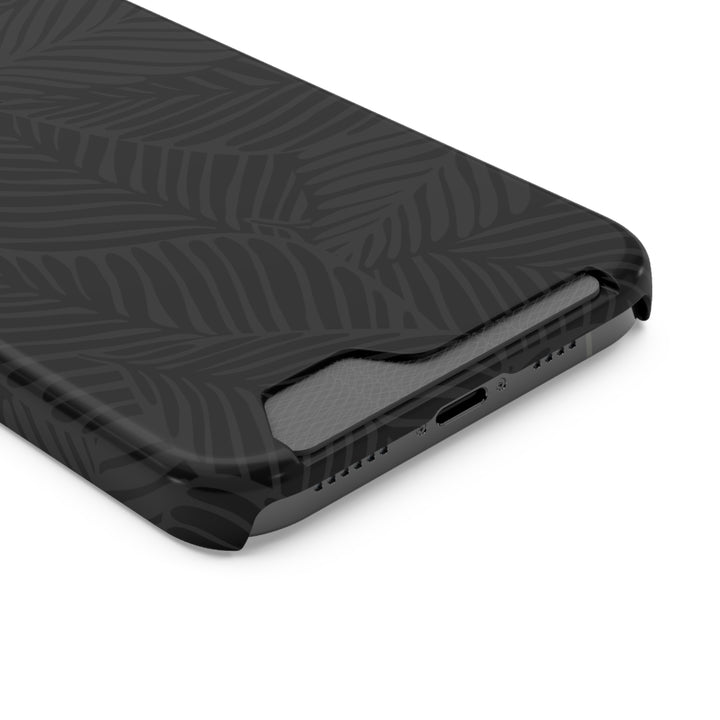 Black Leaf Cardholder Phone Case – Slim & Durable Design