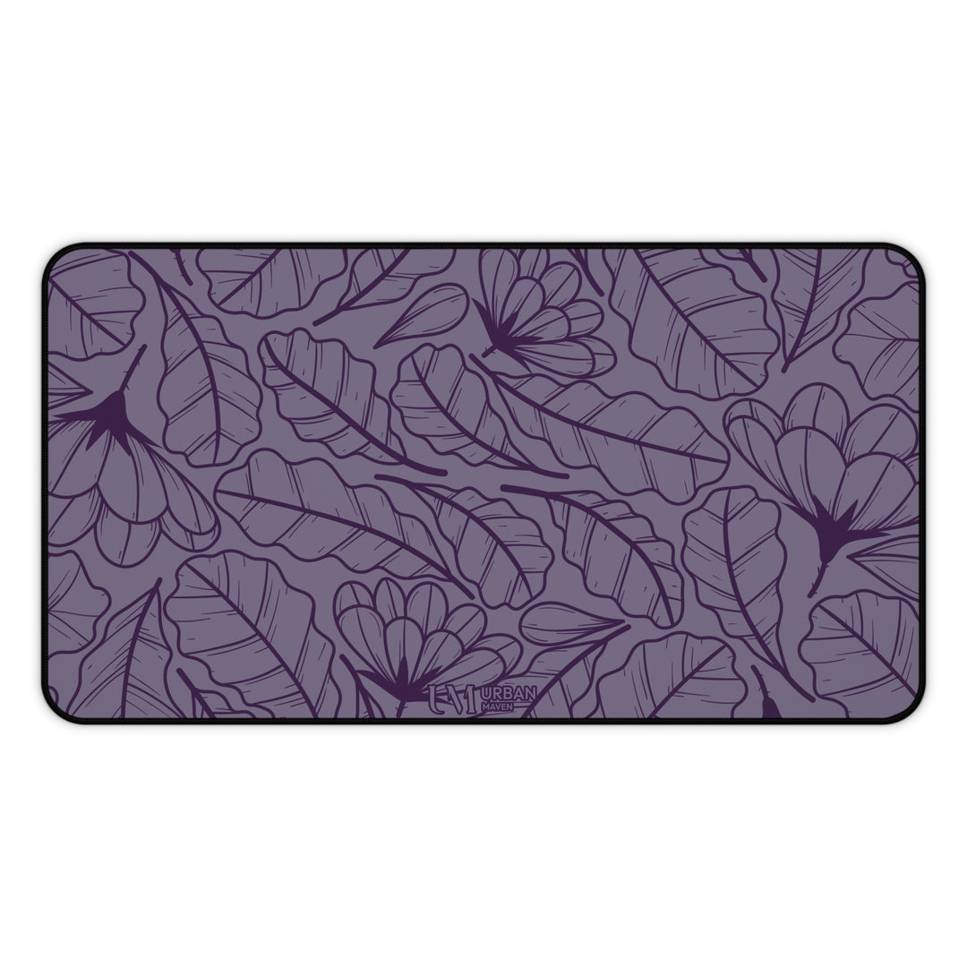 Urban Maven Desk Mat - Purple Tropical Leaf Design