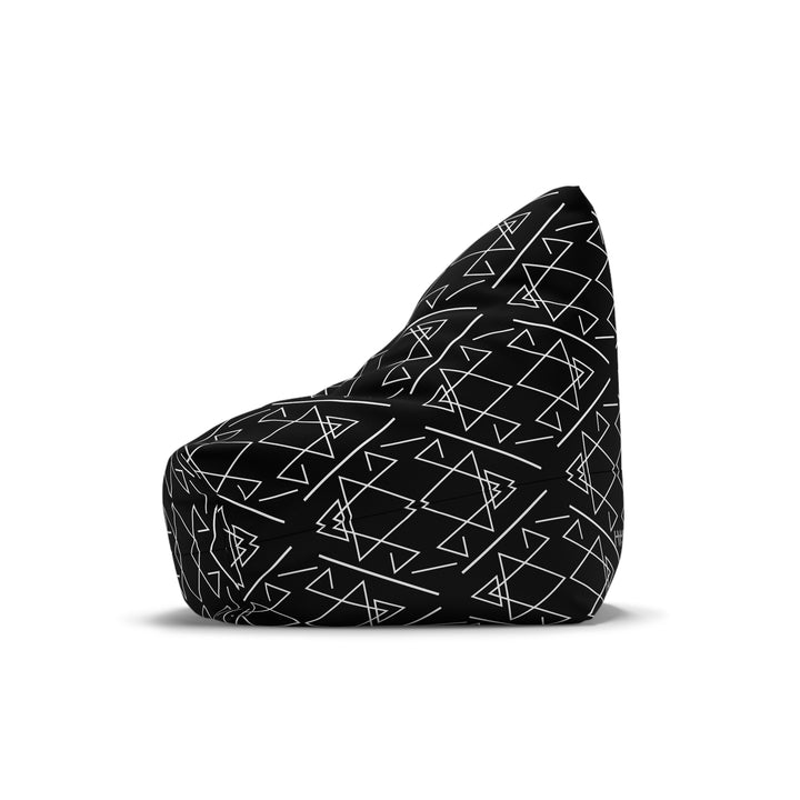 Geometric Black Bean Bag Cover