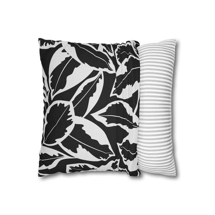 Pillow Cover - Bold Black & White Leaf Design