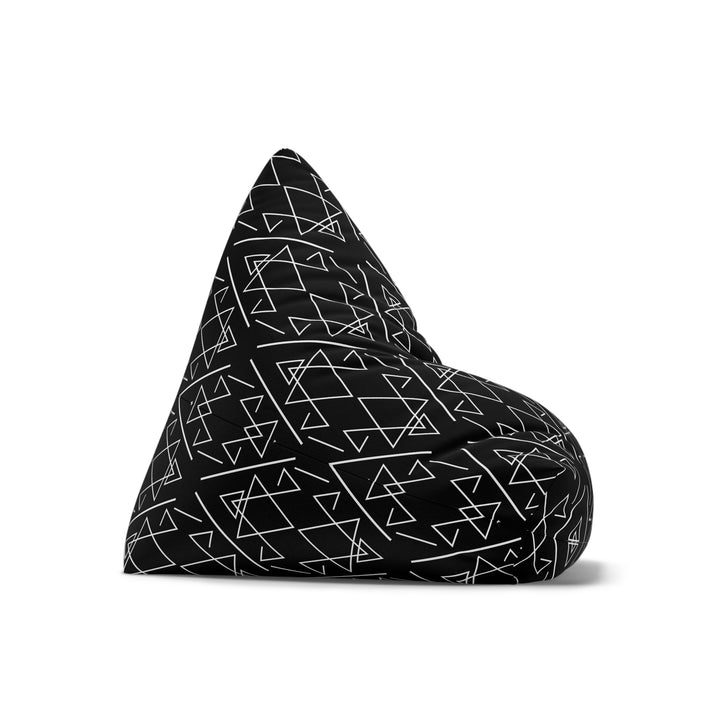 Geometric Black Bean Bag Cover