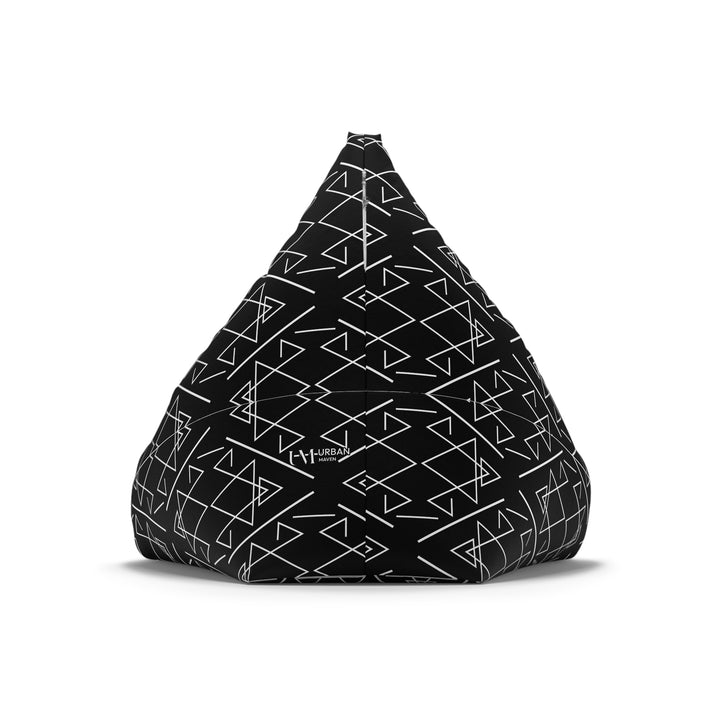 Geometric Black Bean Bag Cover