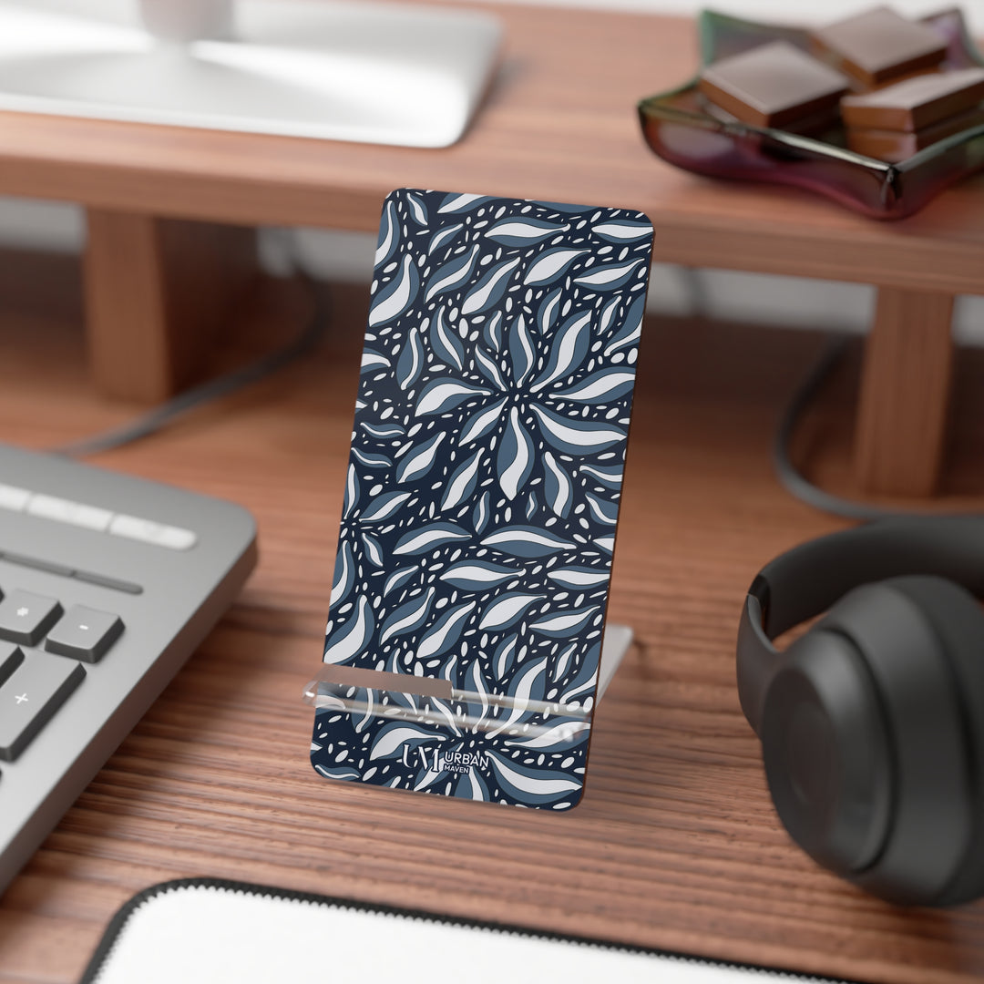 Urban Maven Phone Stand - Stylish Blue Petal Design