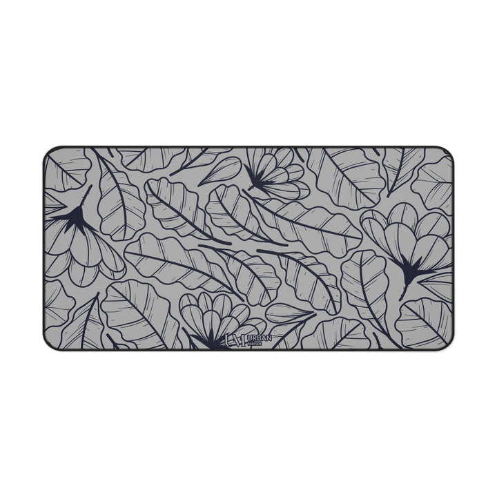 Desk Mat - Gray Tropical Floral Design