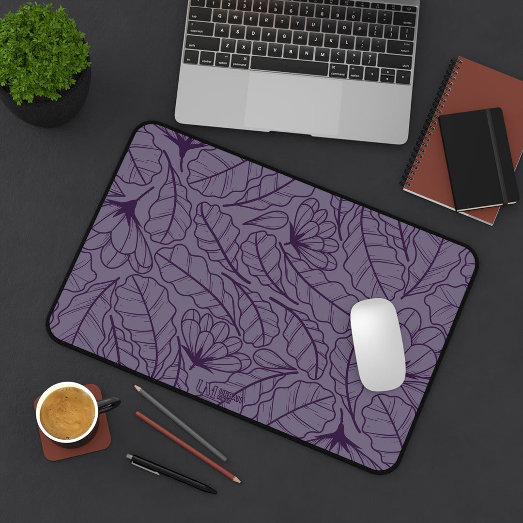 Urban Maven Desk Mat - Purple Tropical Leaf Design