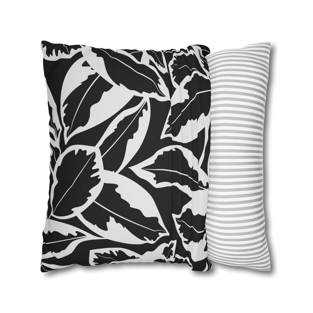 Pillow Cover - Bold Black & White Leaf Design