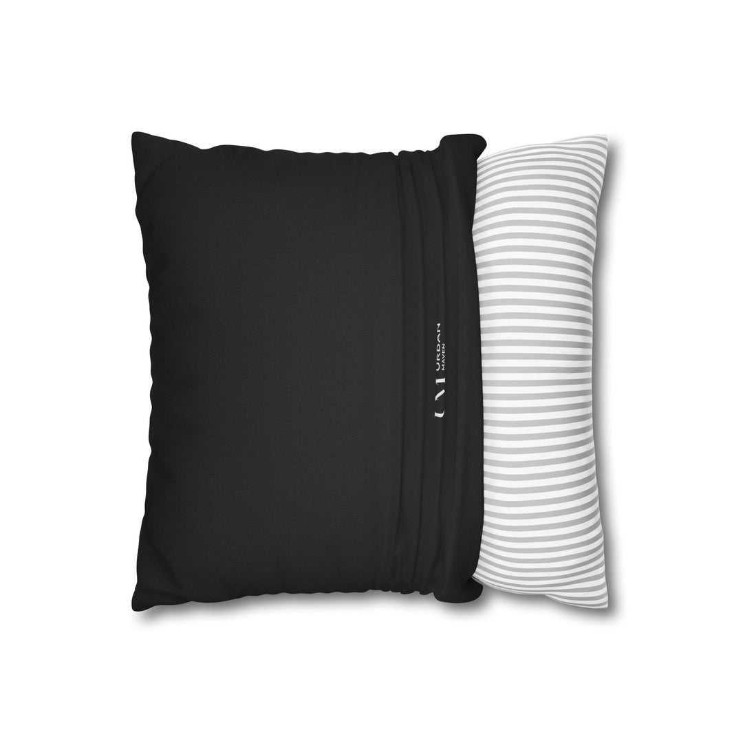 Pillow Cover - Bold Black & White Leaf Design