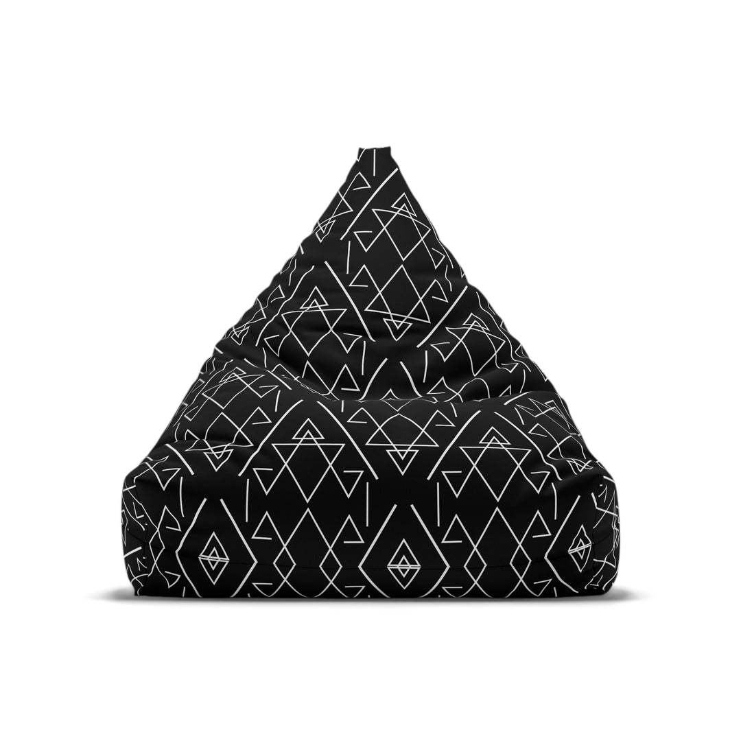 Geometric Black Bean Bag Cover