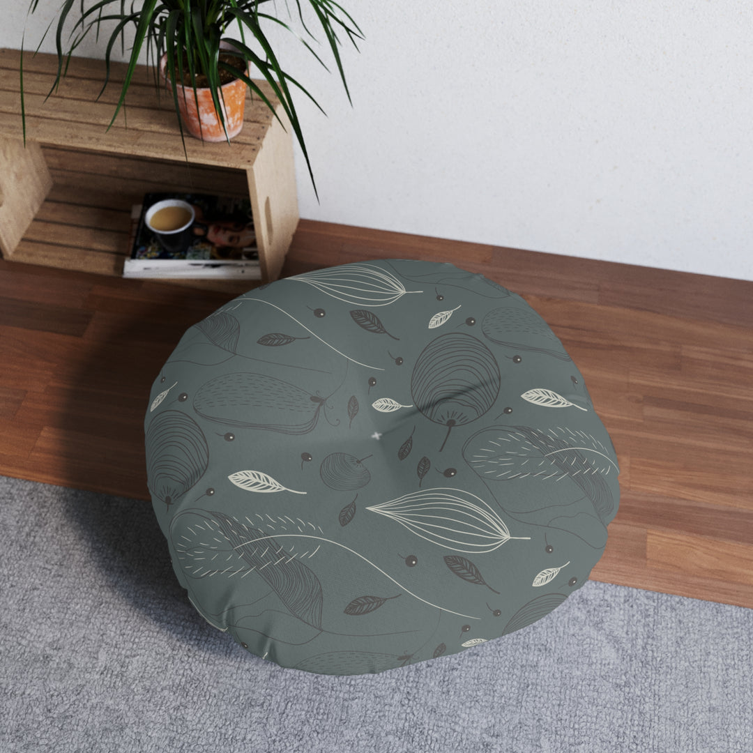 Modern and Minimalist Tufted Floor Pillow, Round Design