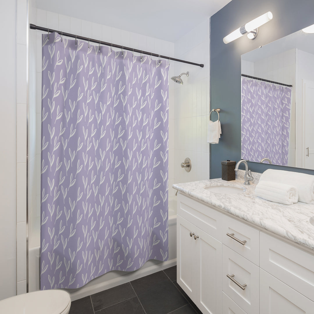 Shower Curtain - Lavender Leaf Pattern